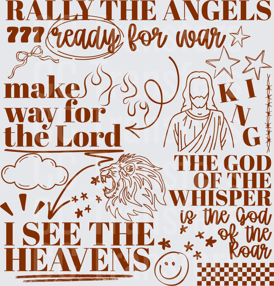 Rally The Angels Christian Faith Collage DTF