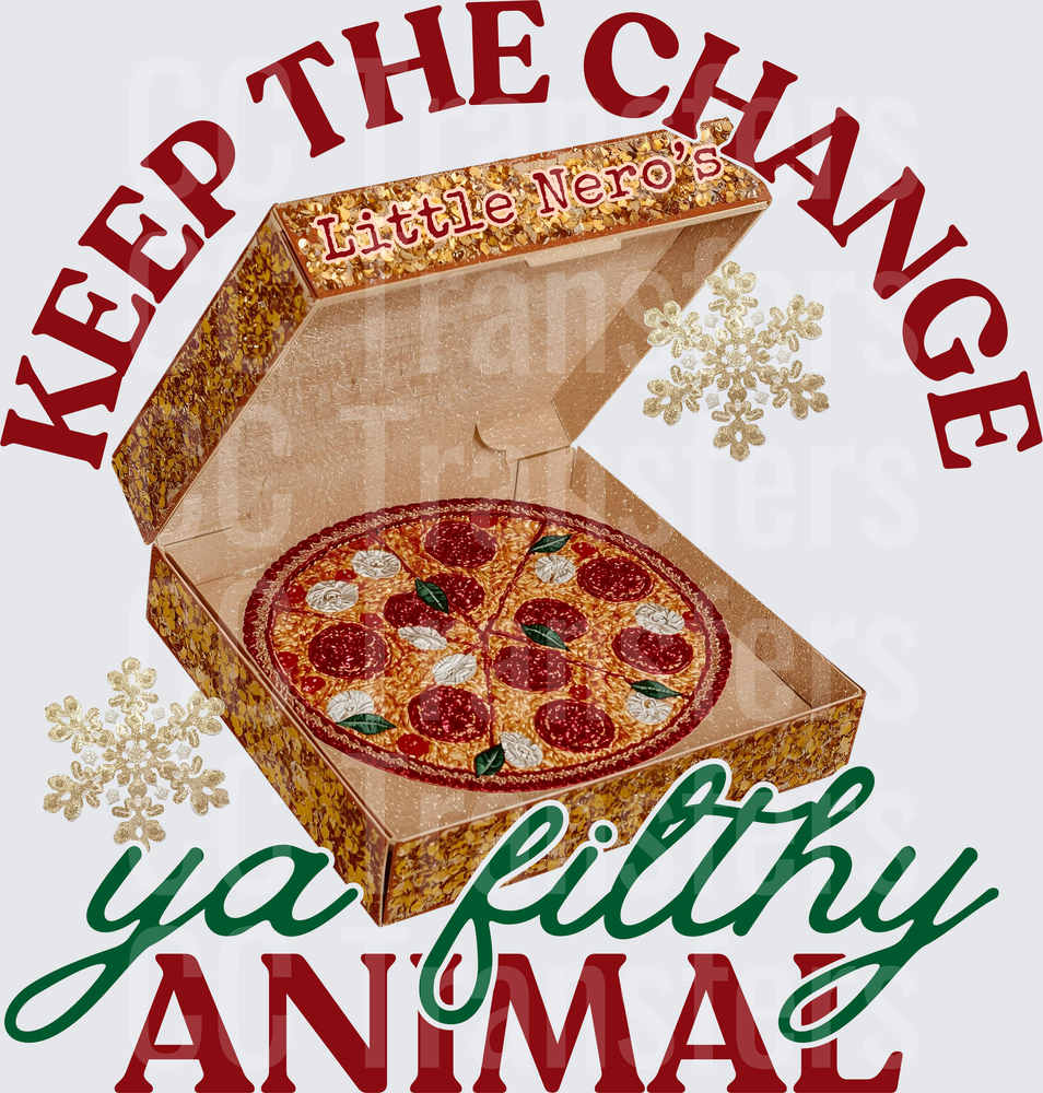 Keep The Change Ya Filthy Animal Pizza Box Christmas (DTF)