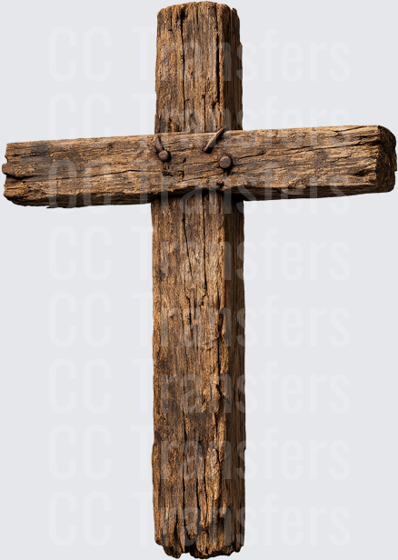Rugged Old Wooden Cross with Iron Nails (DTF)