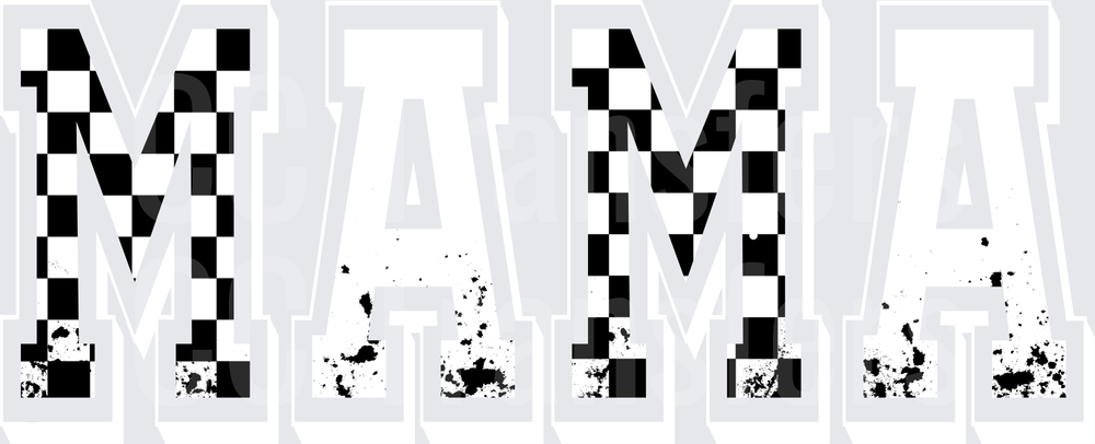 mama white checkered