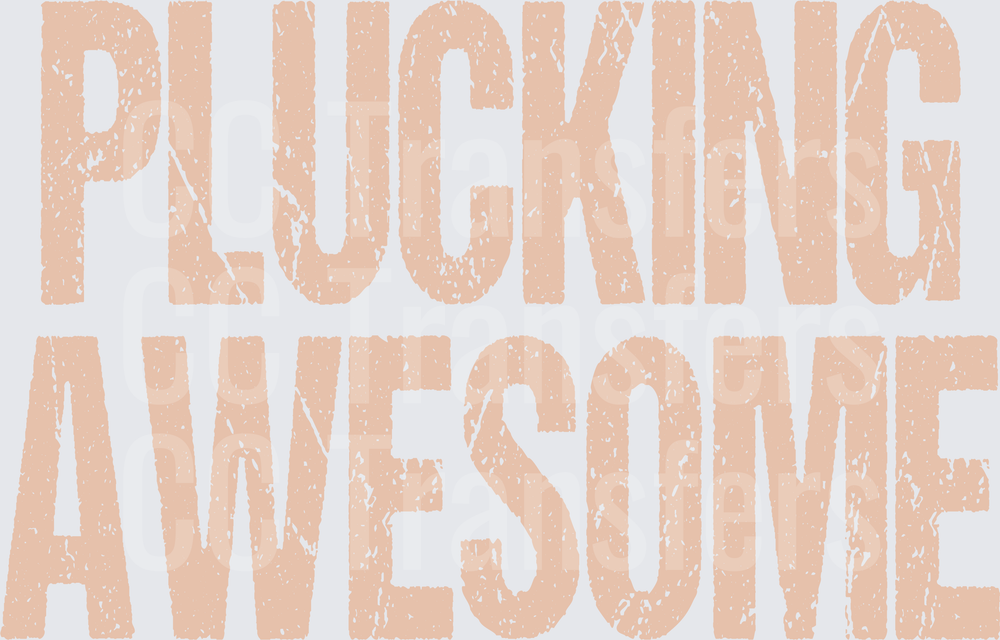 Plucking Awesome Distressed Bold Text Design (DTF)