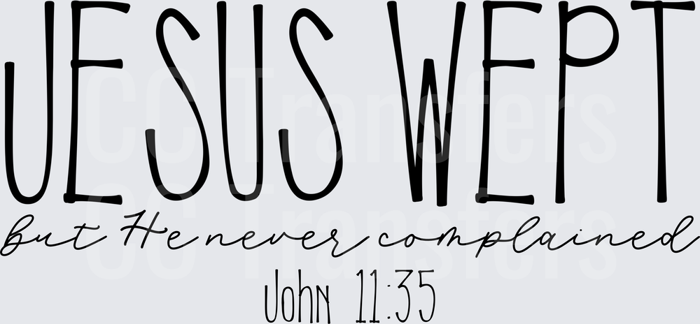 Jesus Wept But He Never Complained John 11:35 (DTF)