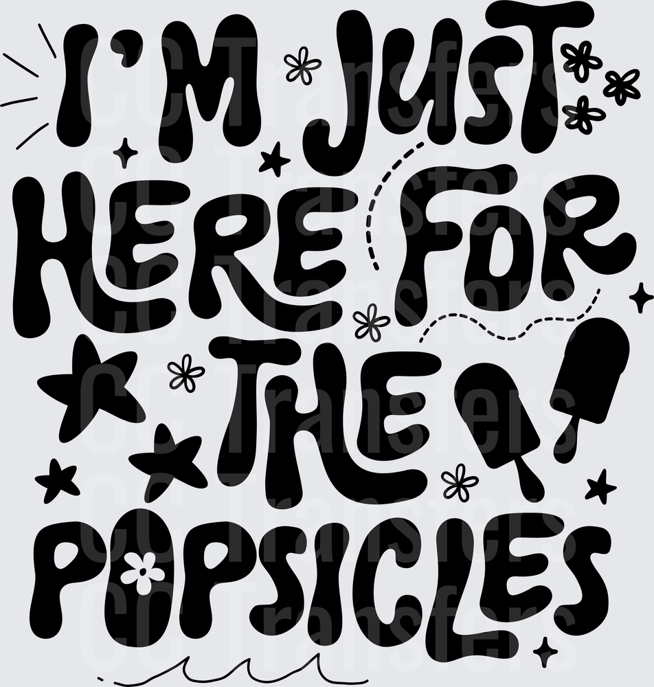 I'm Just Here For The Popsicles Retro Summer (DTF)