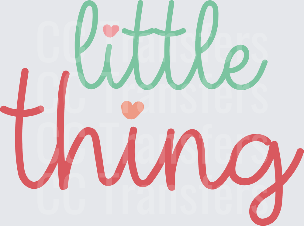 Little Thing Script Text with Heart Accents (DTF)