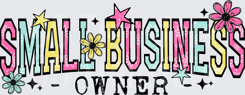 Small Business Owner Retro Floral Star Varsity Design (DTF)