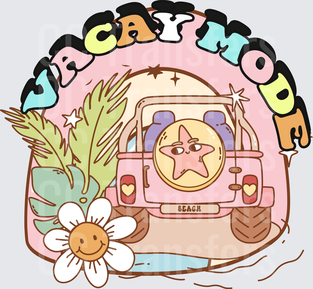 Vacay Mode Beach Jeep Starfish Retro Summer (DTF)