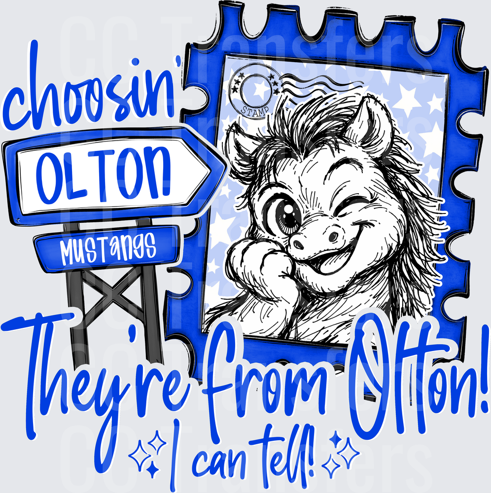 Choosin Olton Mustangs They're From Olton I Can Tell (DTF)