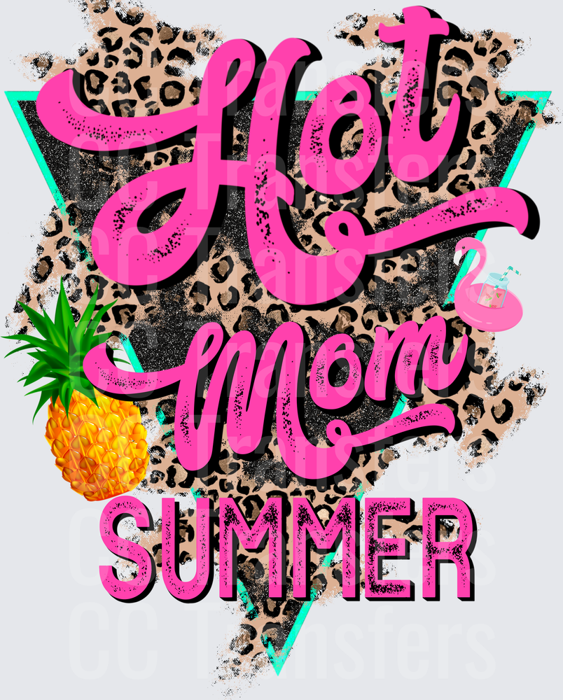 Hot Mom Summer Leopard Pineapple Flamingo Float (DTF)