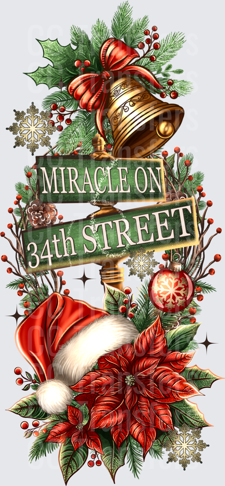 Miracle On 34th Street Christmas Street Sign Holiday (DTF)