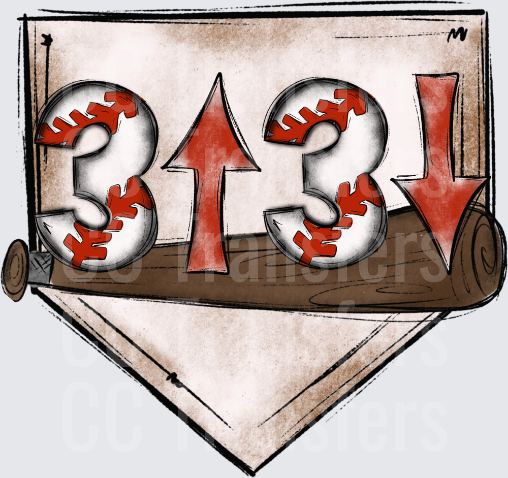 Baseball 3 Up 3 Down Home Plate Scoreboard (DTF)