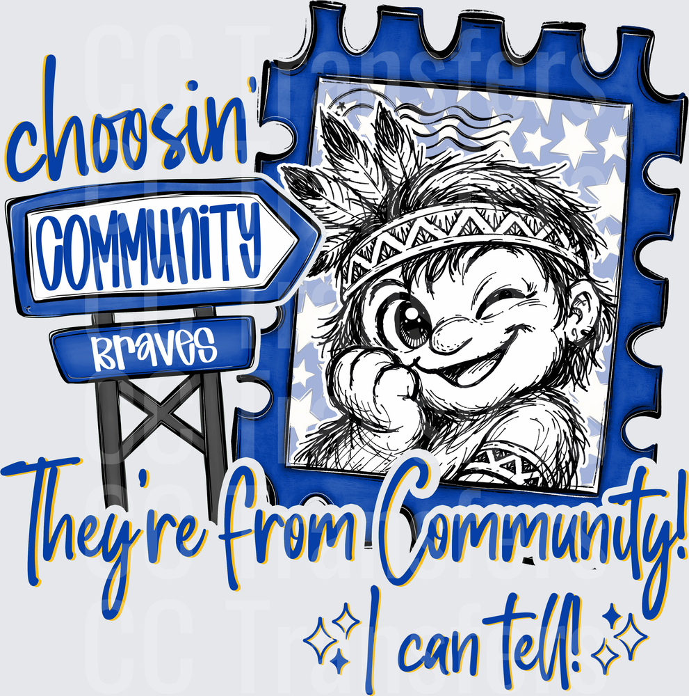 Choosin Community Braves Native Mascot Stamp Design (DTF)