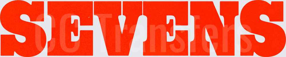 Bold Red SEVENS Block Letter Graphic (DTF)