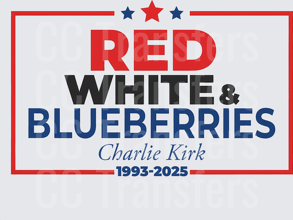 Red White & Blueberries Patriotic Memorial Stars (DTF)