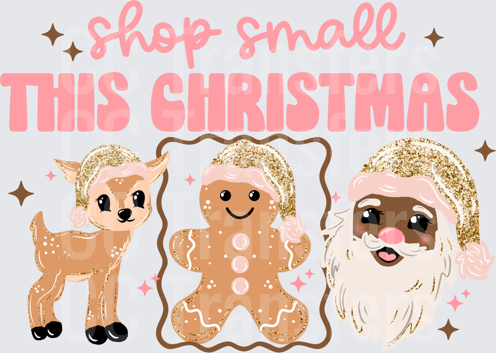 Shop Small This Christmas Kawaii Santa Reindeer Gingerbread (DTF)