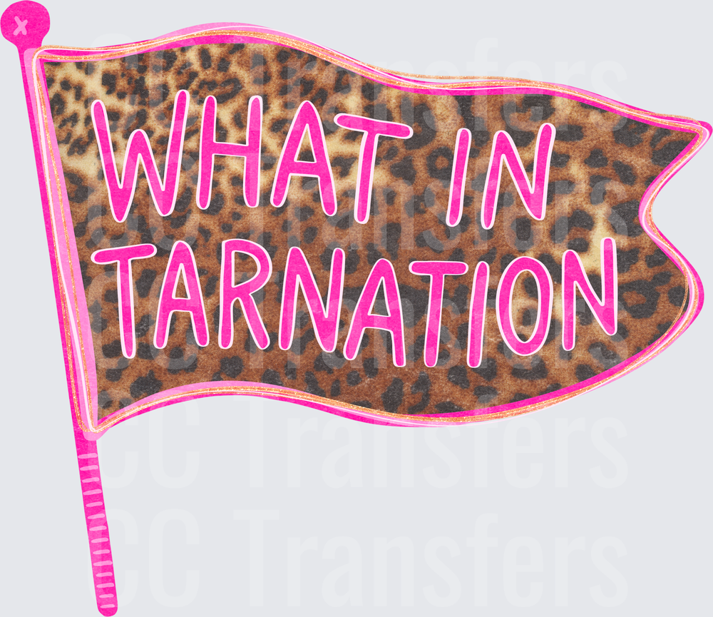 What In Tarnation Leopard Print Pink Flag (DTF)