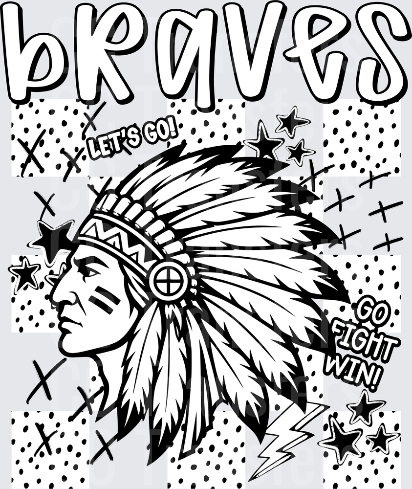 Braves Dotties And Doodles (DTF)