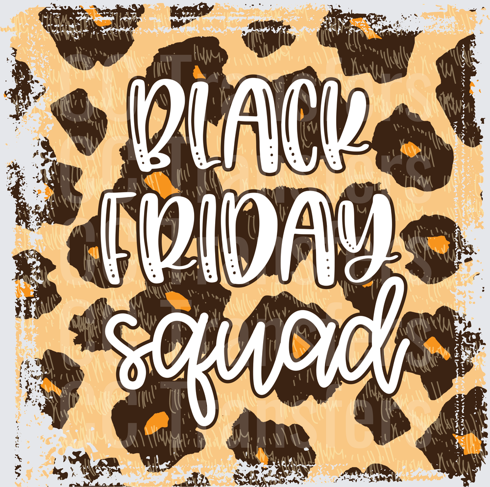 Black Friday Squad Leopard Print Grunge Design (DTF)