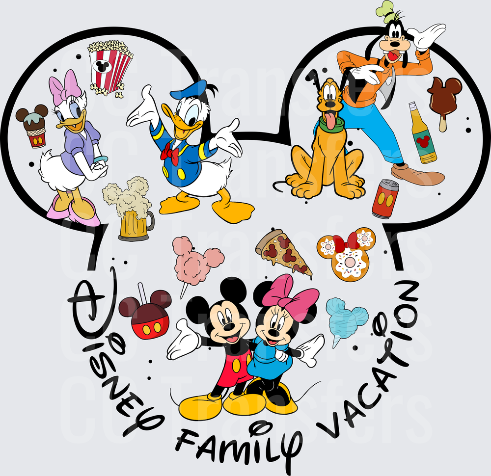 Family Vacation Classic Characters Collage (DTF)