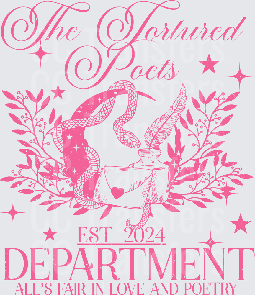 Tortured Poets Department Est 2024 Snake Ink Floral (DTF)