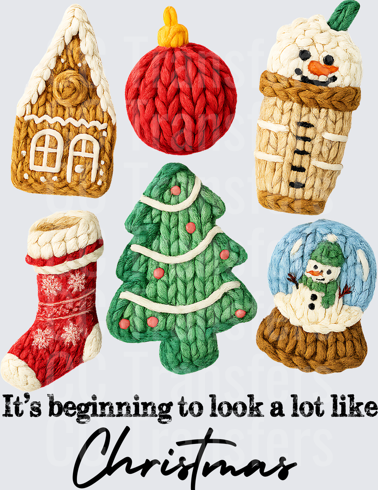 It's Beginning To Look A Lot Like Christmas Knit Icons (DTF)