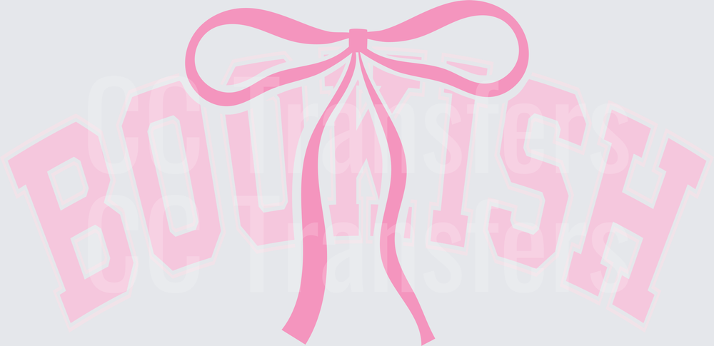 Bookish Varsity Arch Letters Pink Coquette Bow DTF