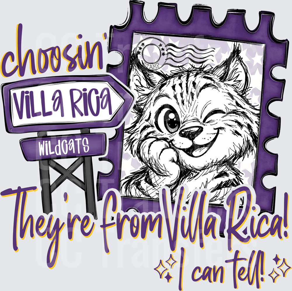 Choosin Villa Rica Wildcats Postage Stamp Wildcat (DTF)