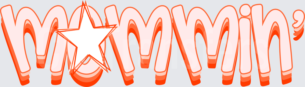Mommin' Graffiti Bubble Letter Star Design (DTF)