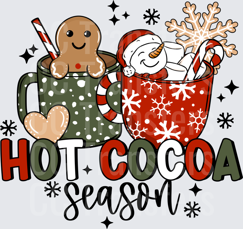 Hot Cocoa Season Gingerbread Man Snowman Mugs (DTF)