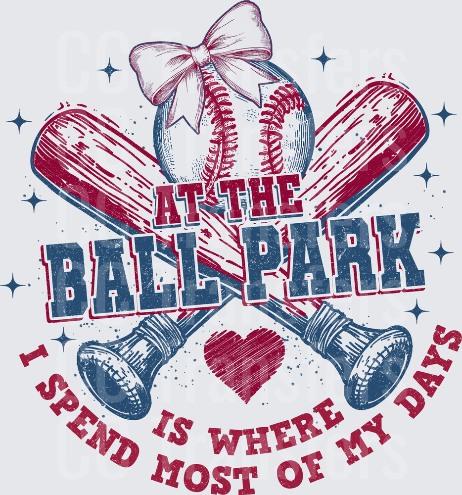 At The Ball Park Is Where I Spend Most Of My Days (DTF)