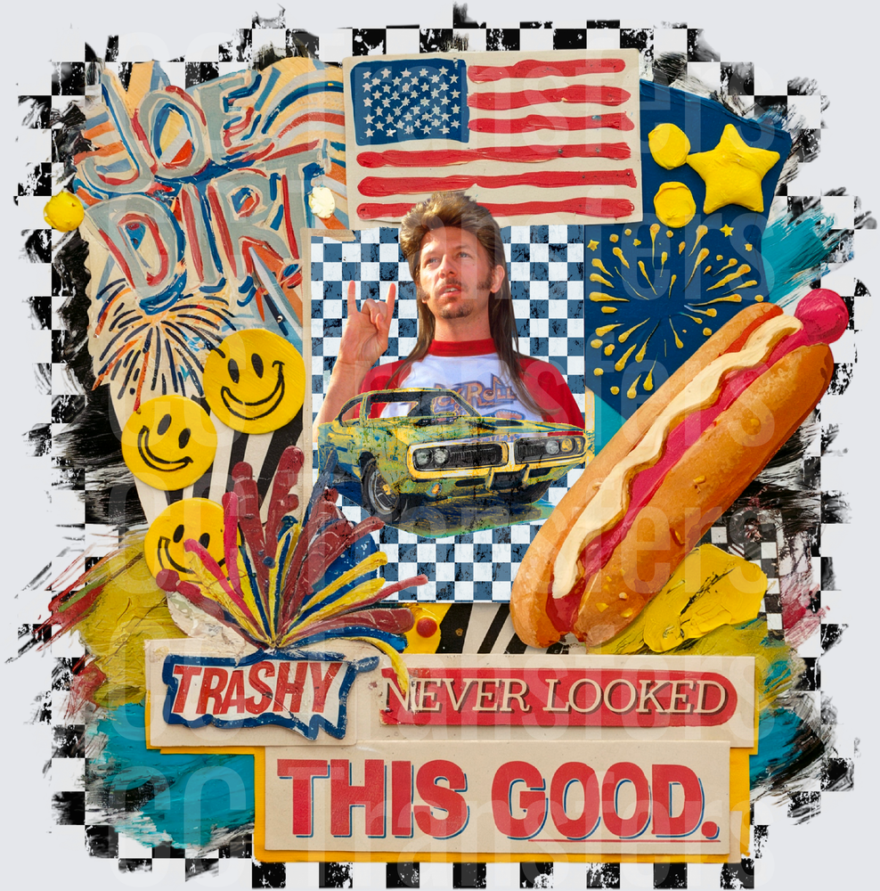 Trashy Never Looked This Good Mullet Guy Retro Collage (DTF)
