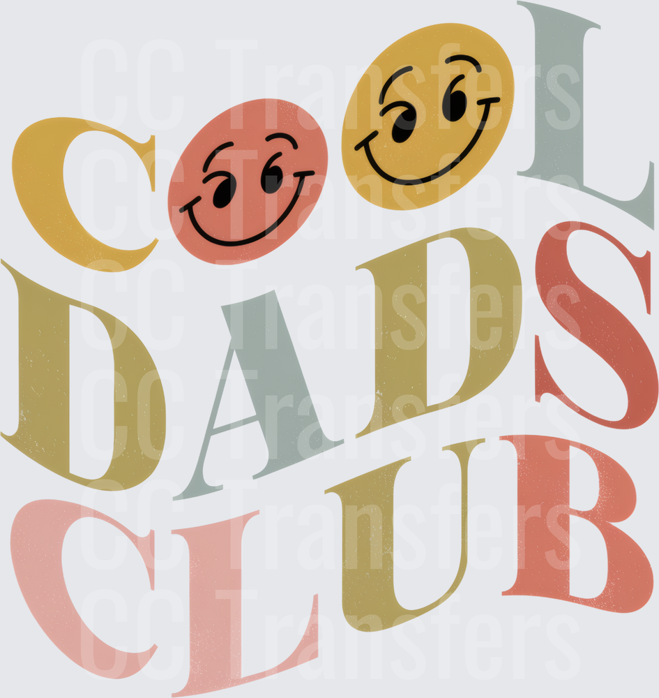 Cool Dads Club Retro Smiley Face Lettering (DTF)