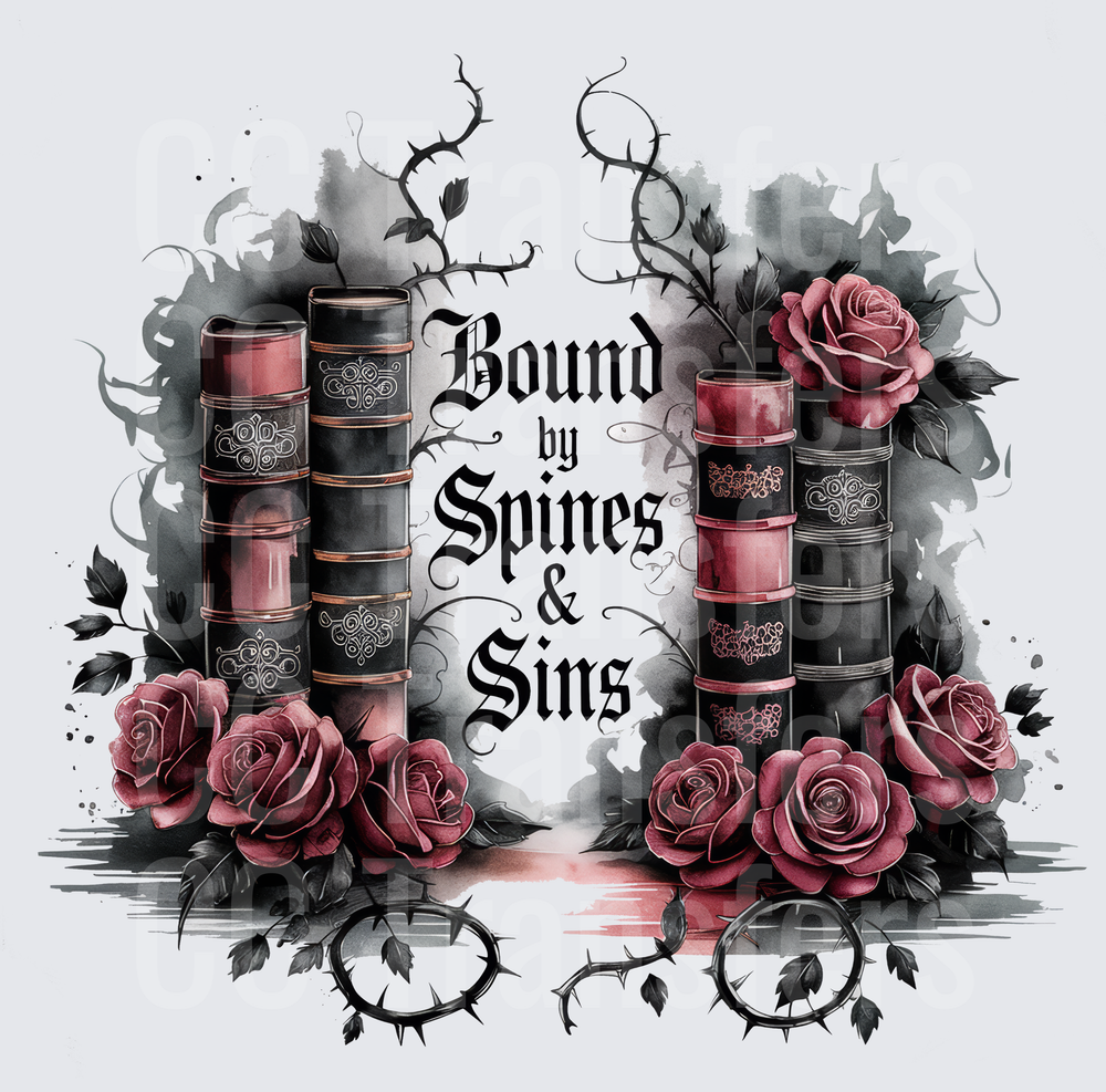 Bound by Spines & Sins Gothic Books Roses Thorns (DTF)