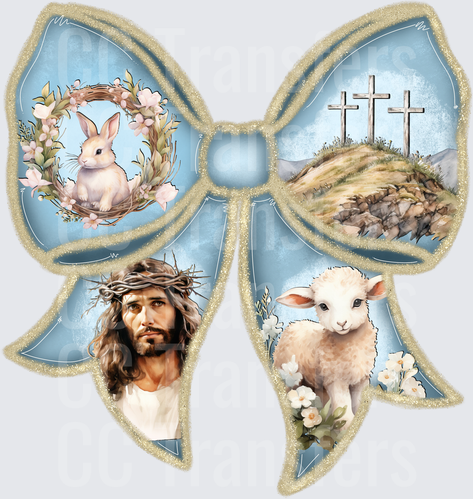 Easter Religious Coquette Bow Jesus Lamb Cross Bunny (DTF)