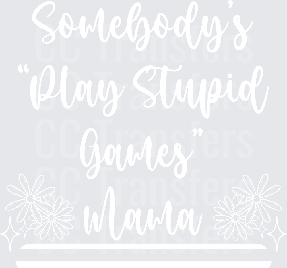 Bold White Graphic Design on Transparent Background (DTF)