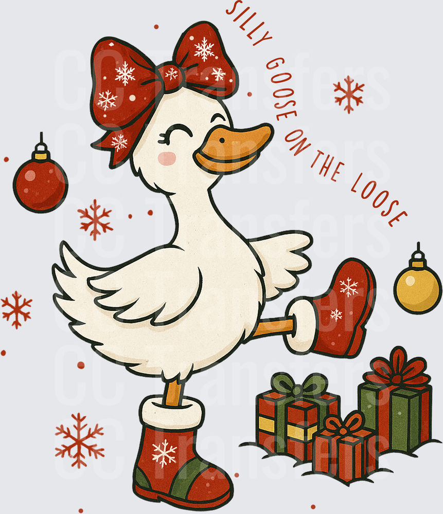 Silly Goose On The Loose Christmas Duck Holiday (DTF)