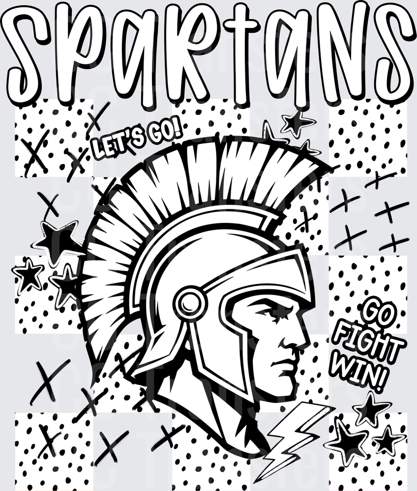 Spartans Dotties And Doodles (DTF)