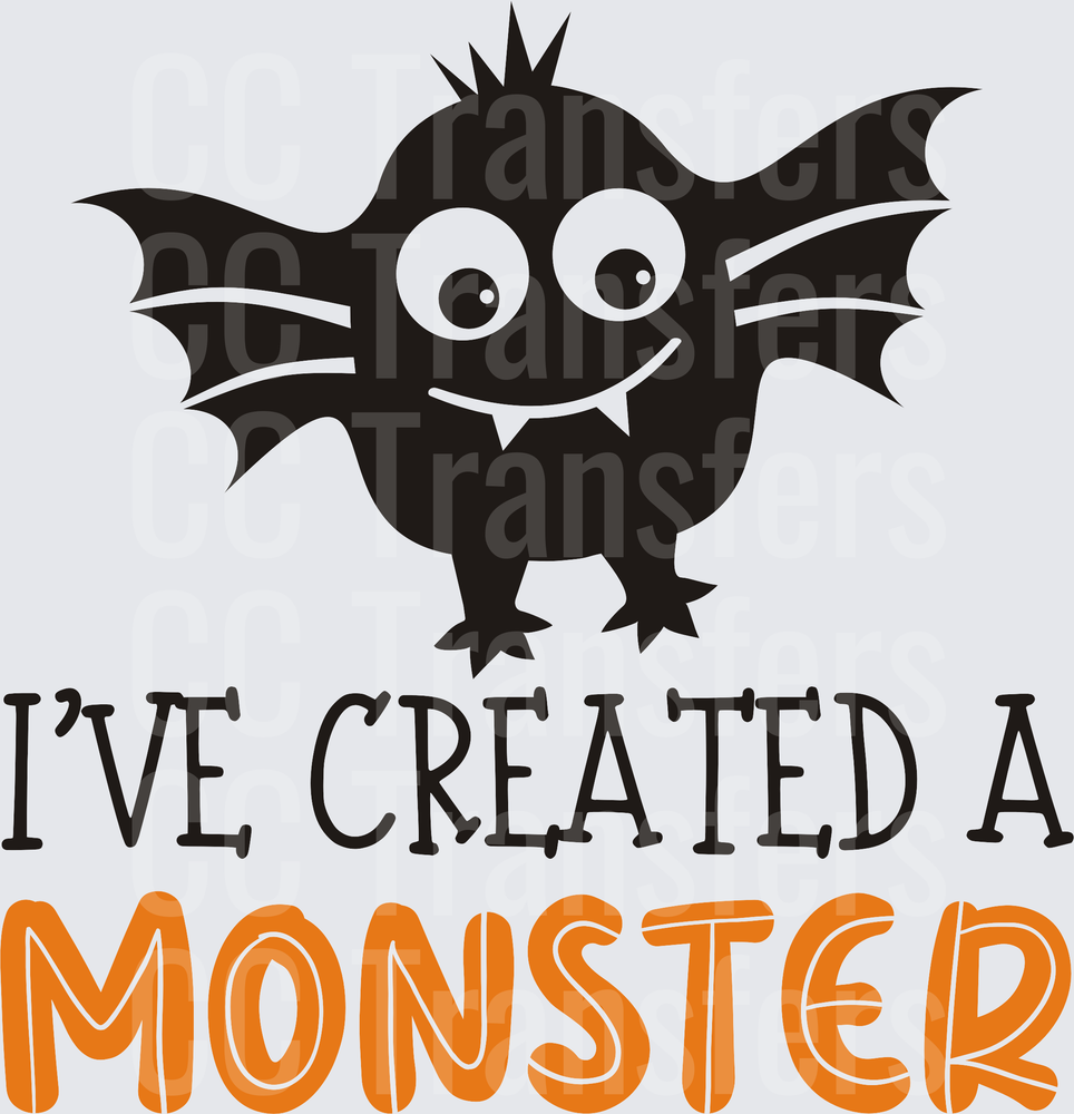Cute Cartoon Bat I've Created A Monster Halloween (DTF)