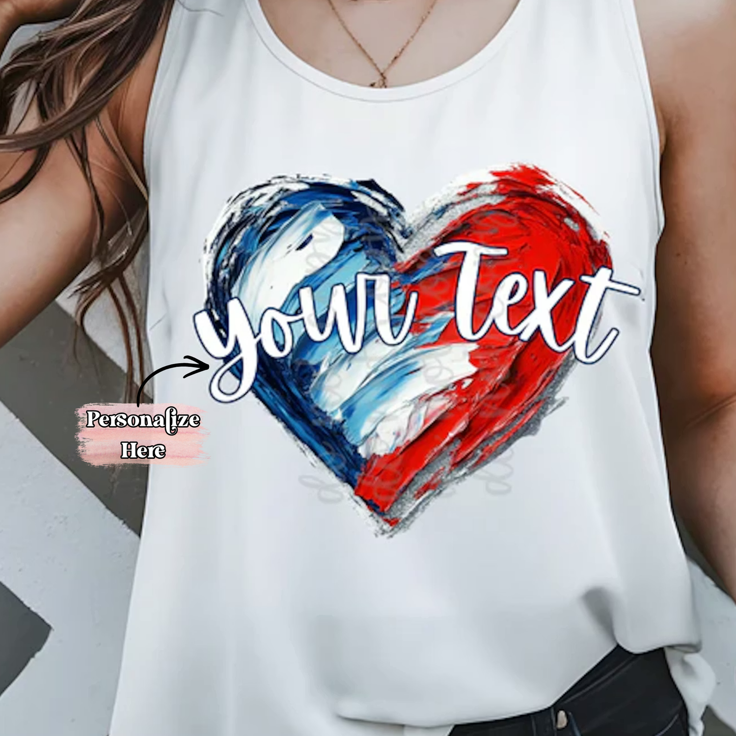 Patriotic Flag/Heart -  ‼️Fully Customizable Transfer‼️