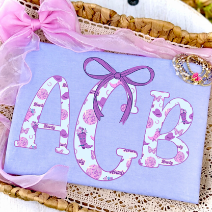 Purple Disco Western - Custom Monogram Transfer