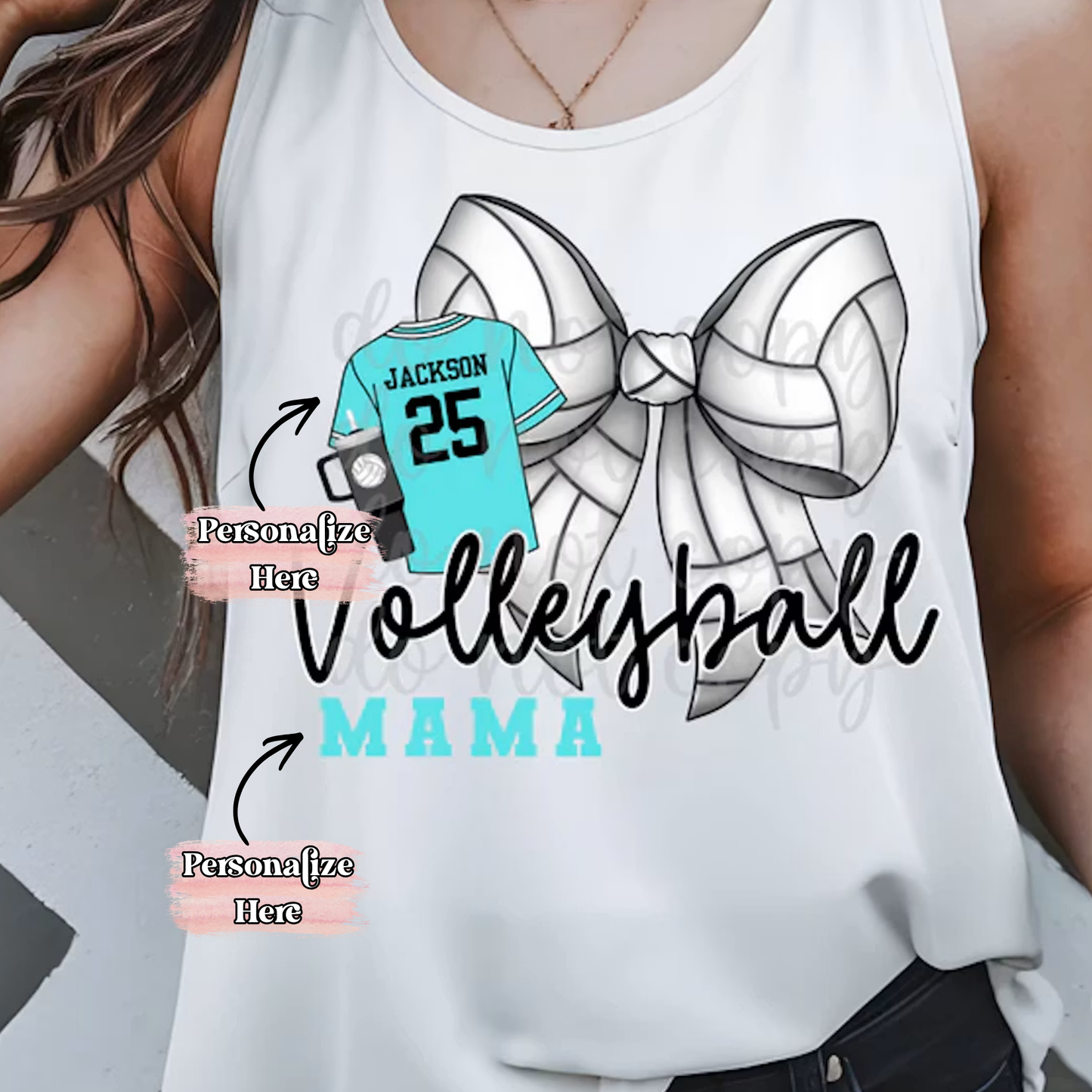 Volleyball/Soccer Bow & Jersey - ‼️Fully Customizable Transfer‼️
