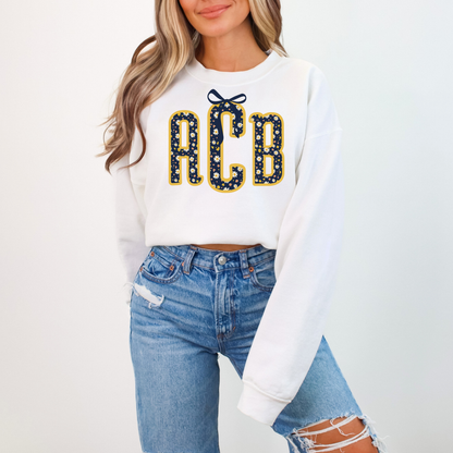 Blue & Yellow Ditsy Floral - Custom Monogram Transfer