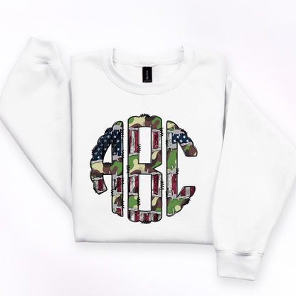 USA Flag Camo - Custom Monogram Transfer
