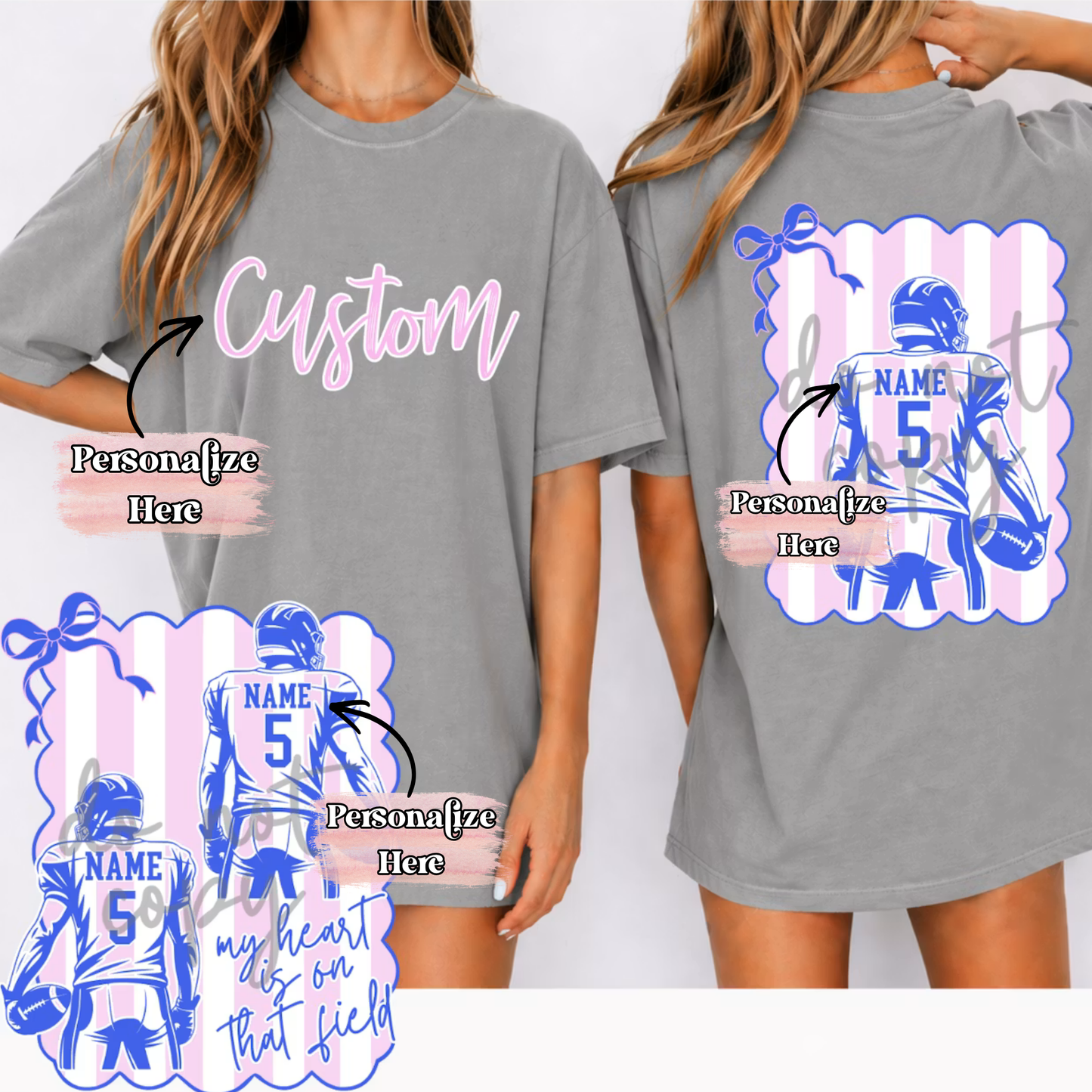 Preppy Football Stripes -  ‼️Fully Customizable Transfer‼️