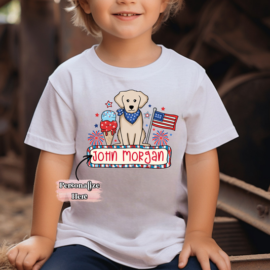 4th Of July Dog Nameplate -  ‼️Fully Customizable Transfer‼️