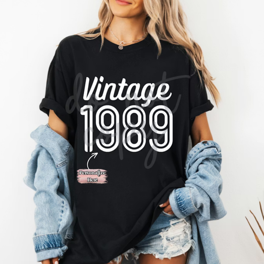 Vintage Birthday -  ‼️Fully Customizable Transfer‼️