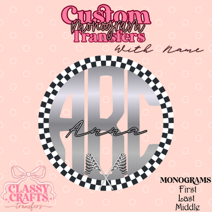 Metallic Racing - Custom Monogram Transfer