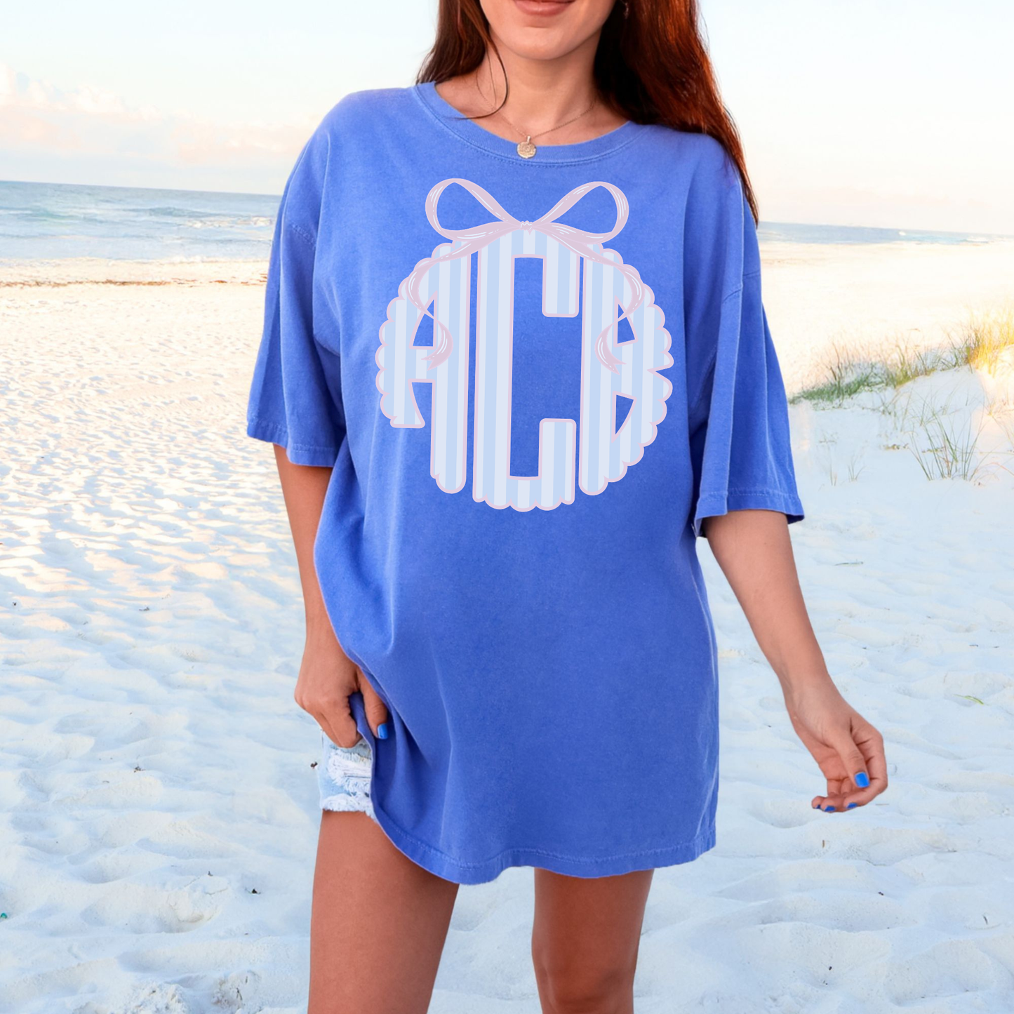 Preppy Summer Stripe - Custom Monogram Transfer