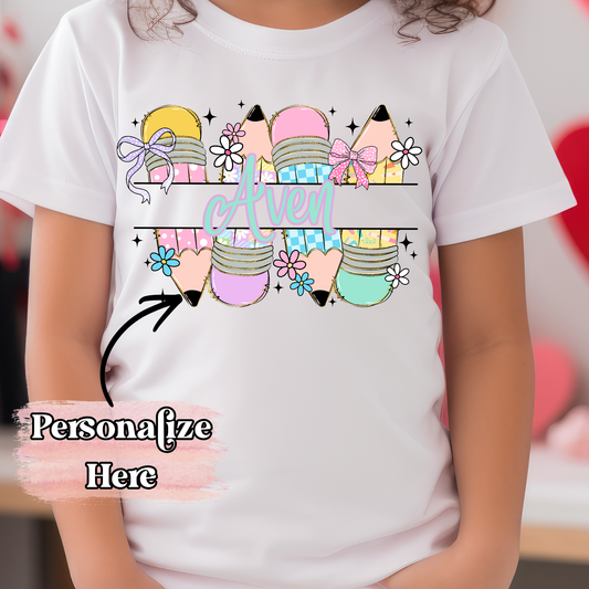 Pastel Pencils Nameplate -  ‼️Fully Customizable Transfer‼️