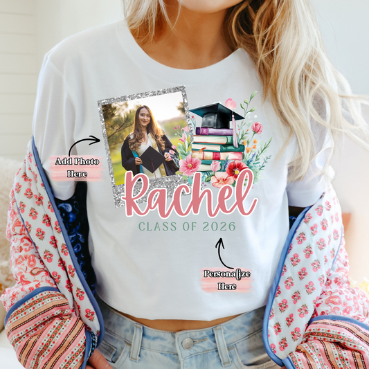 Floral Graduation Photo -  ‼️Fully Customizable Transfer‼️