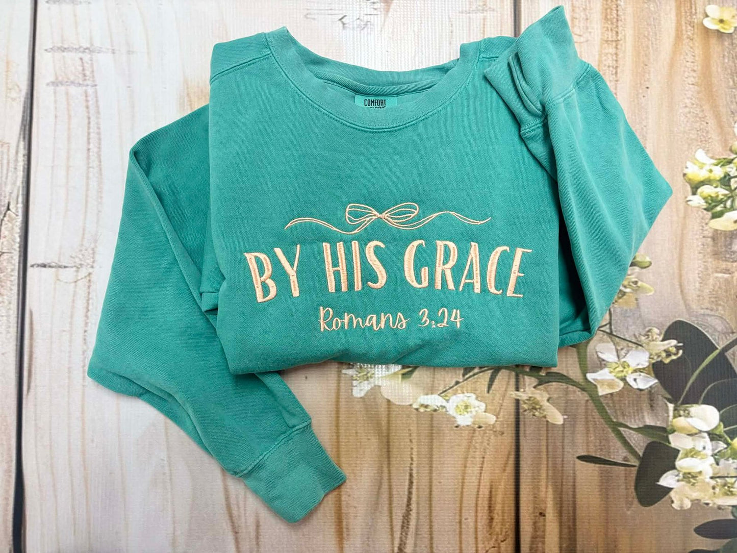 Embroidered Comfort Colors Saved By His Grace
